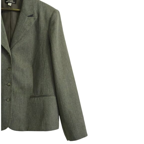 Giorgio Sant' Angelo Vintage Olive Green Single Breasted Blazer Sz 18W - Picture 4 of 9